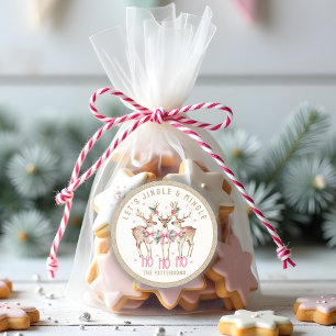 Kerstrendier Jingle & Mingle gepersonaliseerd Ronde Sticker