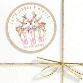 Kerstrendier Jingle & Mingle gepersonaliseerd Ronde Sticker