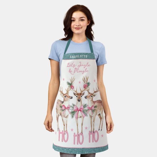 Kerstrendier Jingle & Mingle gepersonaliseerd Schort (Gedragen)