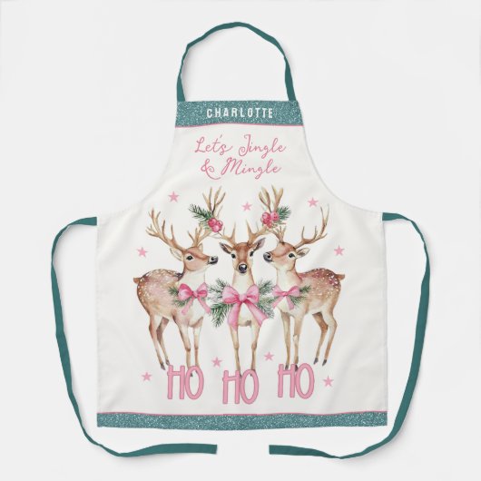 Kerstrendier Jingle & Mingle gepersonaliseerd Schort (Voorkant)