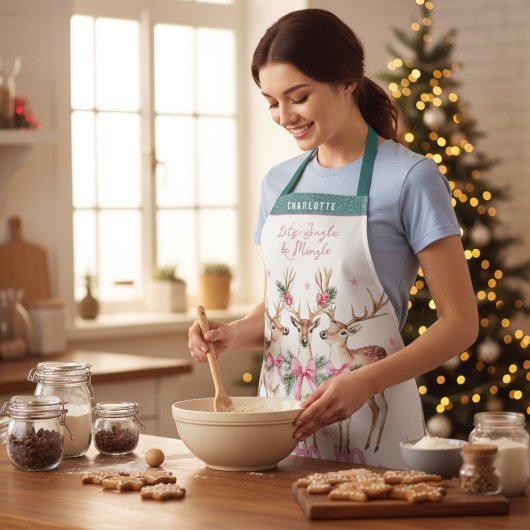 Kerstrendier Jingle & Mingle gepersonaliseerd Schort