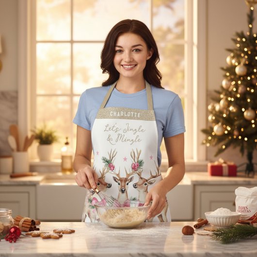 Kerstrendier Jingle & Mingle gepersonaliseerd Schort