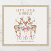 Kerstrendier Jingle & Mingle gepersonaliseerd Sparkling Wijnetiket (Enkel label)