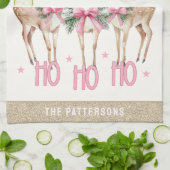 Kerstrendier Jingle & Mingle gepersonaliseerd Theedoek (Gevouwen)