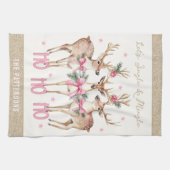 Kerstrendier Jingle & Mingle gepersonaliseerd Theedoek (Horizontaal)