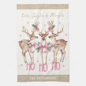 Kerstrendier Jingle & Mingle gepersonaliseerd Theedoek (Verticaal)