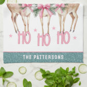 Kerstrendier Jingle & Mingle gepersonaliseerd Theedoek (Gevouwen)