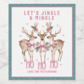 Kerstrendier Jingle & Mingle gepersonaliseerd Wijn Etiket (Enkel label)