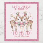 Kerstrendier Jingle & Mingle gepersonaliseerd Wijn Etiket (Enkel label)