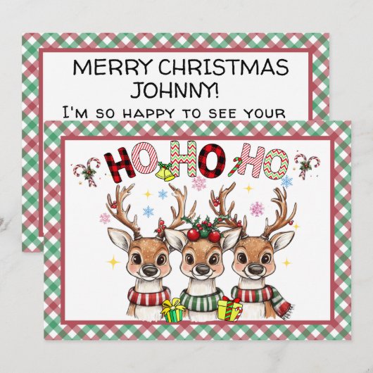 Kerstrendier Kaart van Santa (Voorkant / Achterkant)