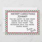 Kerstrendier Kaart van Santa (Achterkant)