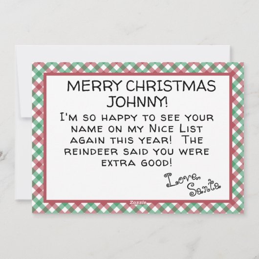 Kerstrendier Kaart van Santa (Achterkant)