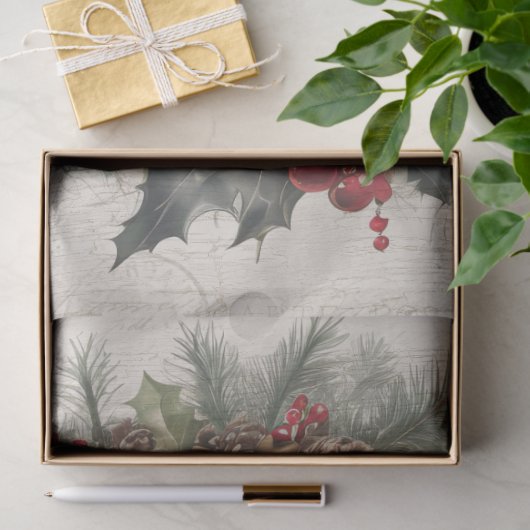 Kerstrendier  Krans Pine Decoupage Tissuepapier (Geschenk)