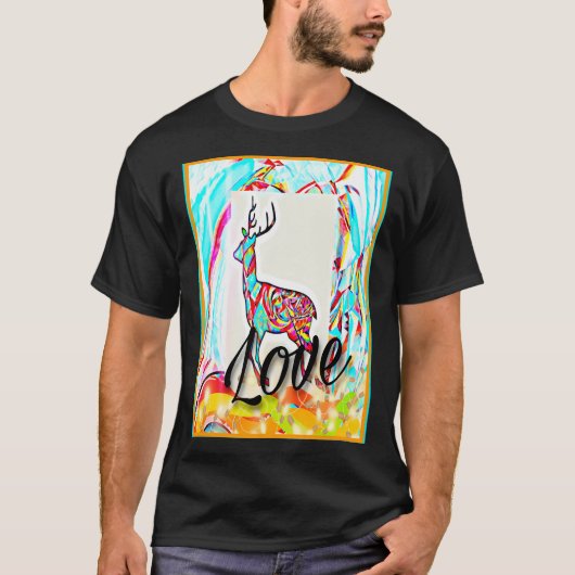Kerstrendier. Liefs. Digitale kunst. T-shirt (Voorkant)