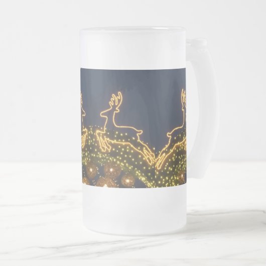 kerstrendier matglas bierpul (Voorkant rechts)