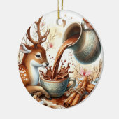Kerstrendier met chocolade keramisch ornament (Links)
