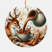 Kerstrendier met chocolade keramisch ornament (Achterkant)