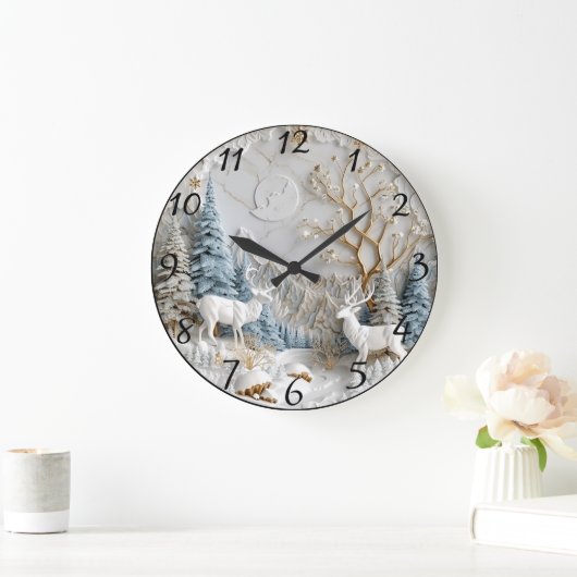 Kerstrendier met sneeuwvlokken grote klok (Huis)