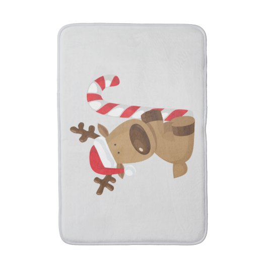 Kerstrendier met snoepriet badmat (Voorkant Verticaal)