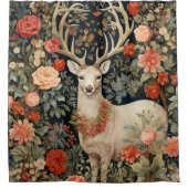 Kerstrendier met wilde bloemen douchegordijn (Voorkant)