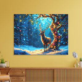 Kerstrendier Noordpool fantasiekunst Canvas Afdruk