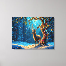 Kerstrendier Noordpool fantasiekunst Canvas Afdruk