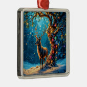 Kerstrendier Noordpool fantasiekunst Metalen Ornament (Rechts)