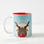 KERSTRENDIER PEKING rode neus rudolph blauw Tweekleurige Koffiemok (Links)