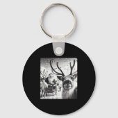 Kerstrendier Santa Selfie Funny Xmas Mannen Wom Sleutelhanger (Voorkant)