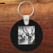 Kerstrendier Santa Selfie Funny Xmas Mannen Wom Sleutelhanger (Voorkant)