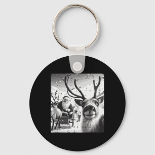 Kerstrendier Santa Selfie Funny Xmas Mannen Wom Sleutelhanger