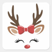 Kerstrendier Schattigee vakantiewinter Vierkante Sticker (Voorkant)