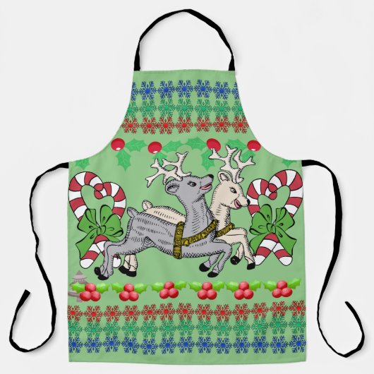 kerstrendier schort (Voorkant)