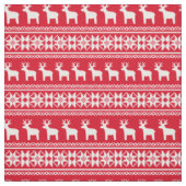 Kerstrendier Snowflake Pattern Red Stof (Swatch)