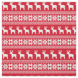Kerstrendier Snowflake Pattern Red Stof