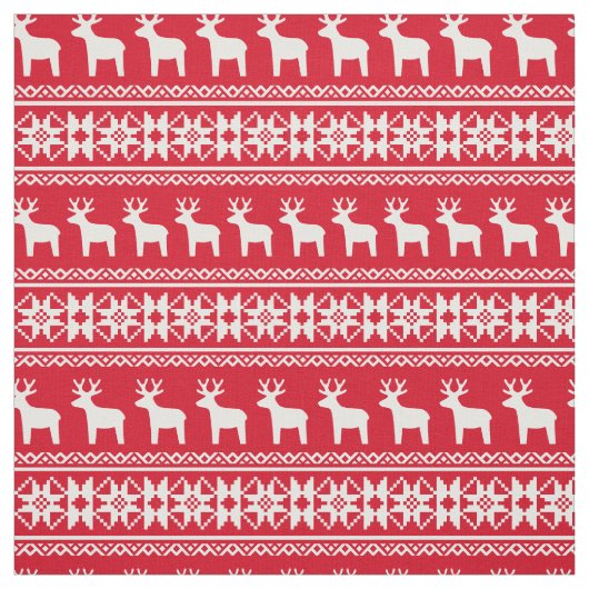 Kerstrendier Snowflake Pattern Red Stof (Swatch)