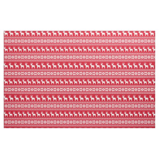 Kerstrendier Snowflake Pattern Red Stof (Fat Quarter)