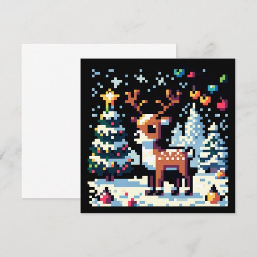 Kerstrendier Winter Wonderland Pixel Art (Voorkant / Achterkant)