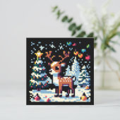 Kerstrendier Winter Wonderland Pixel Art (Staand voorkant)