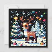 Kerstrendier Winter Wonderland Pixel Art (Voorkant)