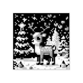 Kerstrendier Winter Wonderland Pixel Art Rubberstempel (Afrduk)