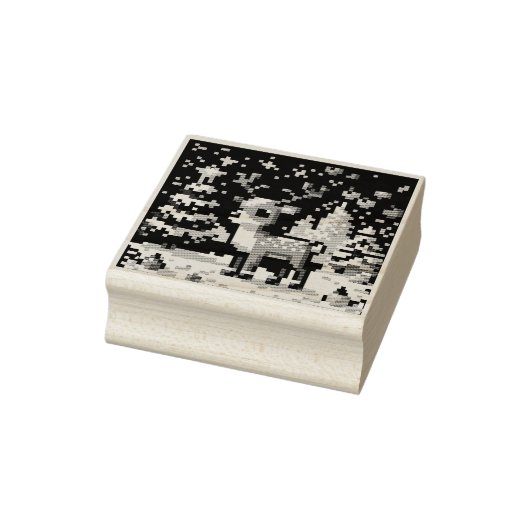 Kerstrendier Winter Wonderland Pixel Art Rubberstempel (Stempel)