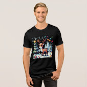Kerstrendier Winter Wonderland Pixel Art Tri-Blend Shirt (Voorkant volledig)