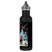 Kerstrendier Winter Wonderland Pixel Art Waterfles (Rechts)