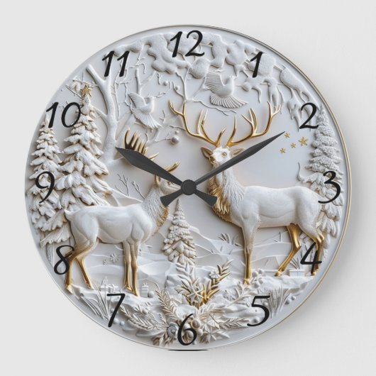 Kerstrendier wintermagie grote klok (Voorkant)