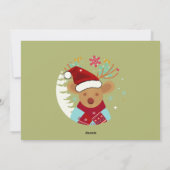 Kerstrendierboom sneeuw  rood rood feestdagenkaart (Achterkant)