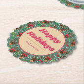 Kerstrendierbos groen kartonnen onderzetters (Gekanteld)