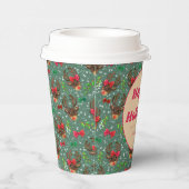 Kerstrendierbos groen papieren bekers (Rechts)