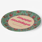 Kerstrendierbos groen papieren bordje (Gekanteld)