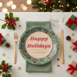 Kerstrendierbos groen papieren bordje